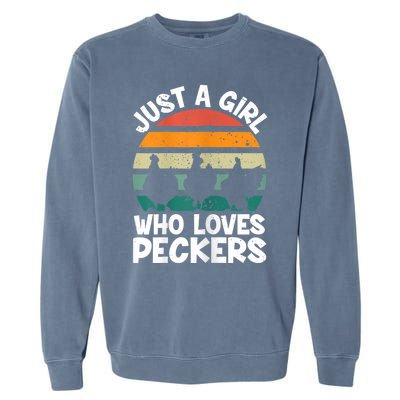 Womens Chicken Butt A Girl Who Loves Peckers Chicken Garment-Dyed Sweatshirt