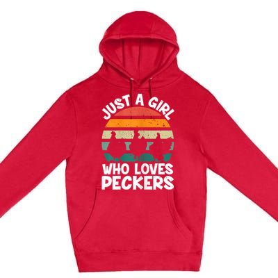 Womens Chicken Butt A Girl Who Loves Peckers Chicken Premium Pullover Hoodie