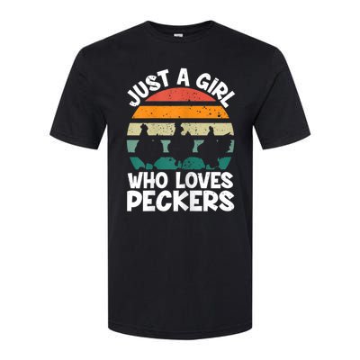 Womens Chicken Butt A Girl Who Loves Peckers Chicken Softstyle CVC T-Shirt