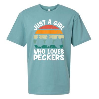 Womens Chicken Butt A Girl Who Loves Peckers Chicken Sueded Cloud Jersey T-Shirt