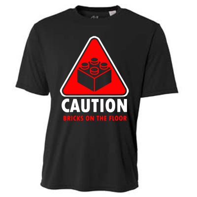 Warning Caution Building Blocks Bricks On Floor Cooling Performance Crew T-Shirt