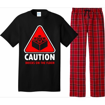 Warning Caution Building Blocks Bricks On Floor Pajama Set