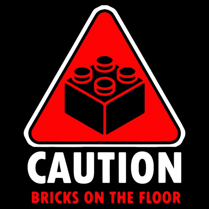 Warning Caution Building Blocks Bricks On Floor Mousepad