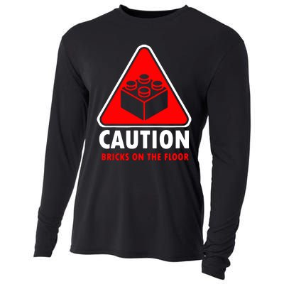 Warning Caution Building Blocks Bricks On Floor Cooling Performance Long Sleeve Crew