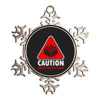 Warning Caution Building Blocks Bricks On Floor Metallic Star Ornament