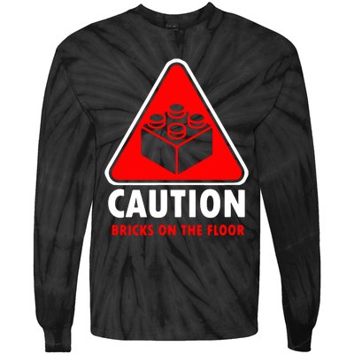 Warning Caution Building Blocks Bricks On Floor Tie-Dye Long Sleeve Shirt