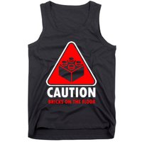 Warning Caution Building Blocks Bricks On Floor Tank Top