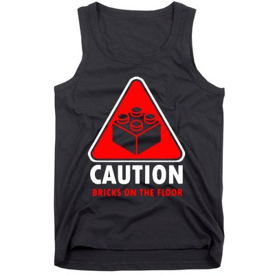 Warning Caution Building Blocks Bricks On Floor Tank Top