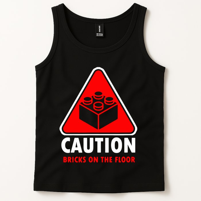 Warning Caution Building Blocks Bricks On Floor Tank Top