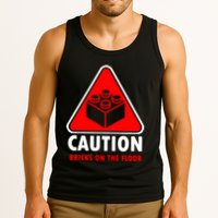 Warning Caution Building Blocks Bricks On Floor Tank Top