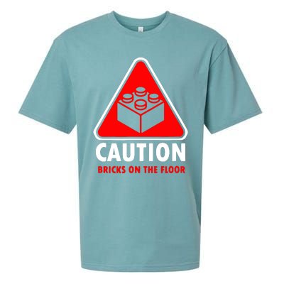 Warning Caution Building Blocks Bricks On Floor Sueded Cloud Jersey T-Shirt