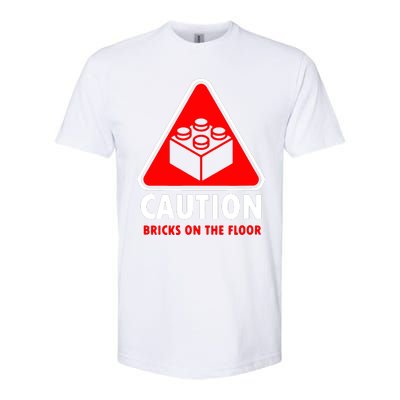 Warning Caution Building Blocks Bricks On Floor Softstyle CVC T-Shirt