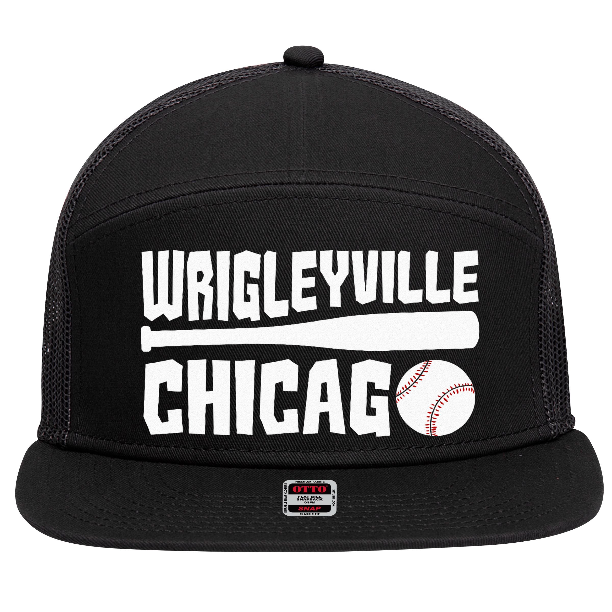 Wrigleyville Chicago Baseball American 7 Panel Mesh Trucker Snapback Hat