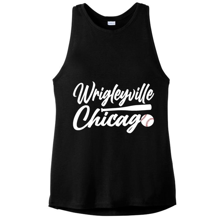 Wrigleyville Chicago Baseball American Ladies PosiCharge Tri-Blend Wicking Tank