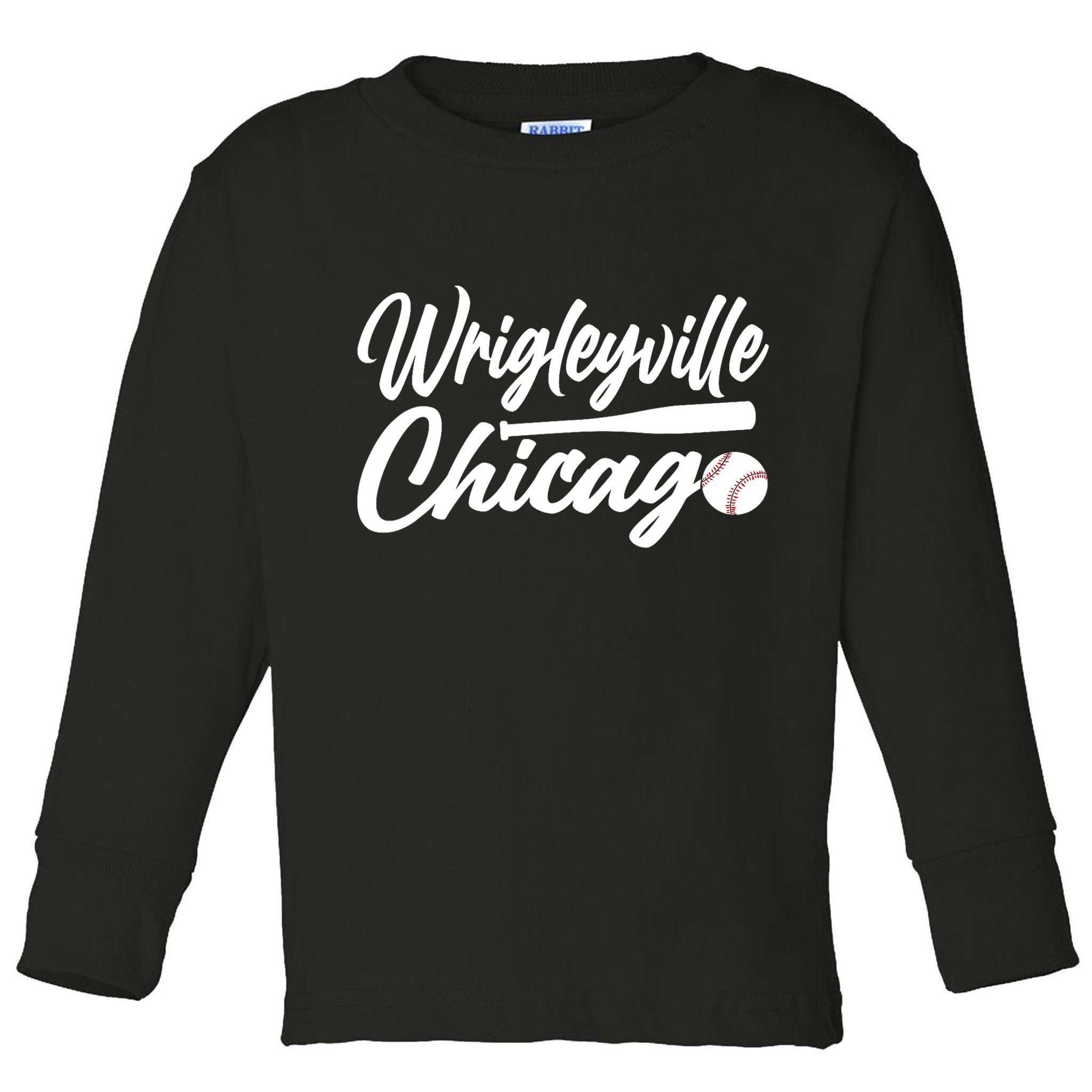 Wrigleyville Chicago Baseball American Toddler Long Sleeve Shirt