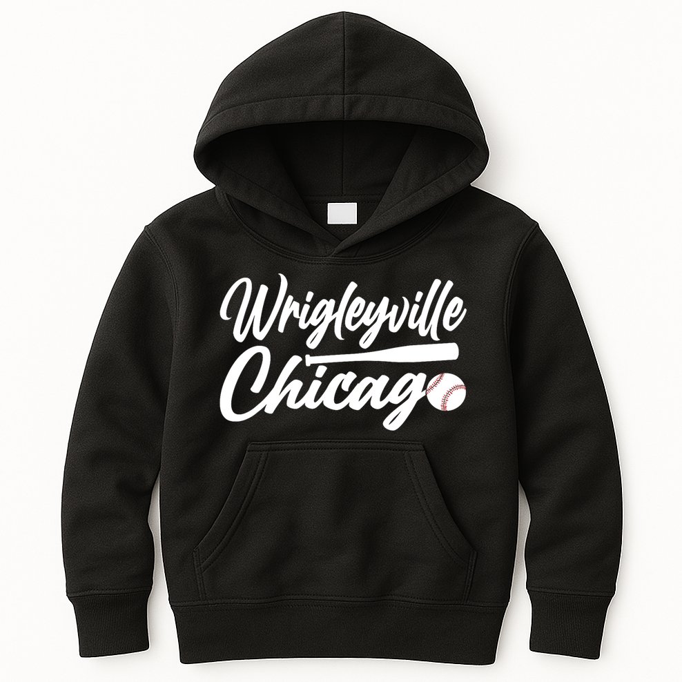 Wrigleyville Chicago Baseball American Kids Hoodie