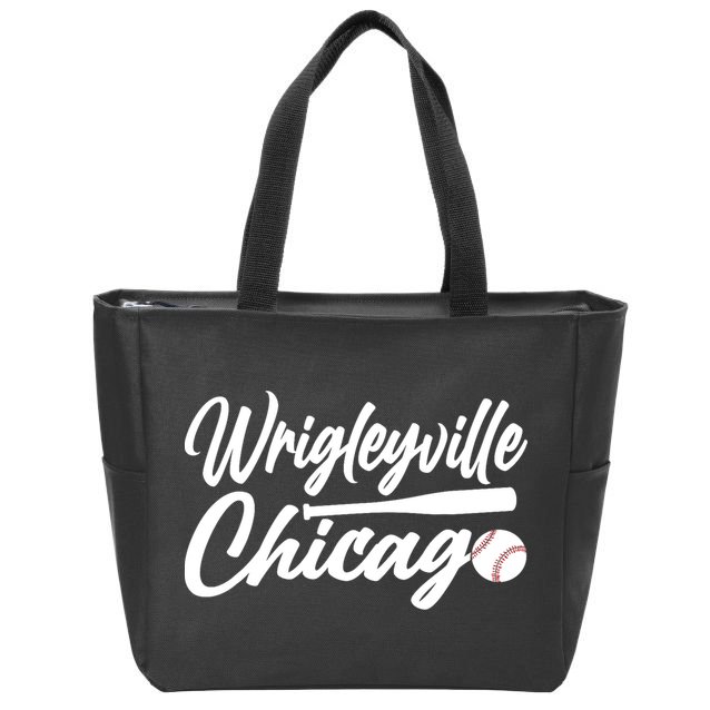 Wrigleyville Chicago Baseball American Zip Tote Bag