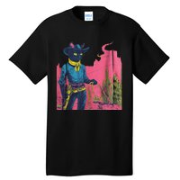 Western Cowboy Black Cat Print Tall T-Shirt