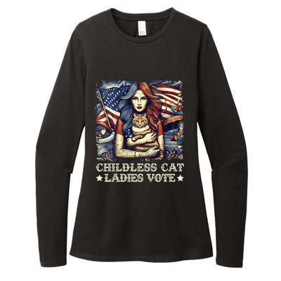 Women Childless Cat Ladies Vote Kamala Harris 2024 Gift Womens CVC Long Sleeve Shirt