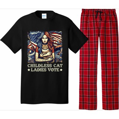 Women Childless Cat Ladies Vote Kamala Harris 2024 Gift Pajama Set