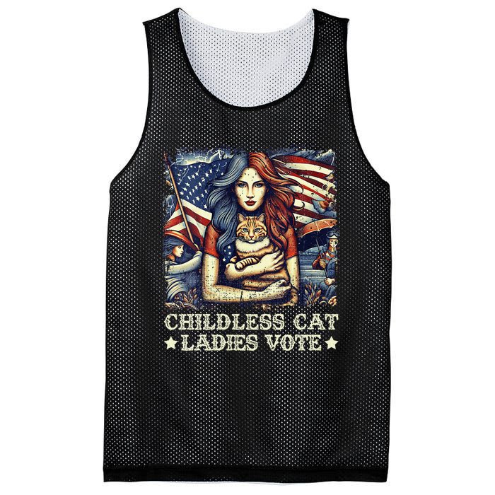 Women Childless Cat Ladies Vote Kamala Harris 2024 Gift Mesh Reversible Basketball Jersey Tank