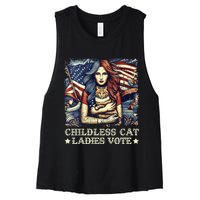 Women Childless Cat Ladies Vote Kamala Harris 2024 Gift Women's Racerback Cropped Tank