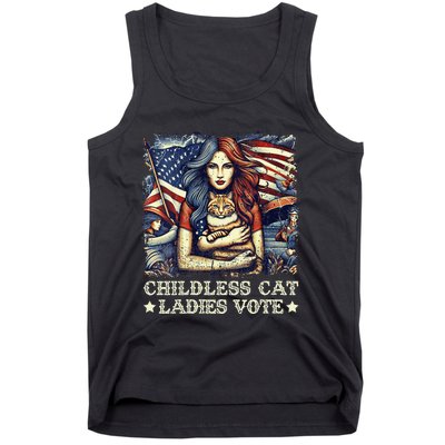 Women Childless Cat Ladies Vote Kamala Harris 2024 Gift Tank Top