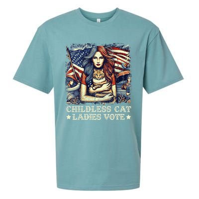 Women Childless Cat Ladies Vote Kamala Harris 2024 Gift Sueded Cloud Jersey T-Shirt