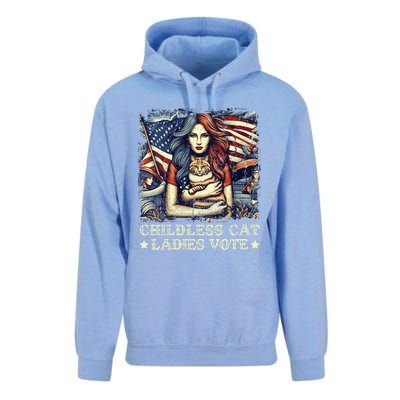 Women Childless Cat Ladies Vote Kamala Harris 2024 Gift Unisex Surf Hoodie