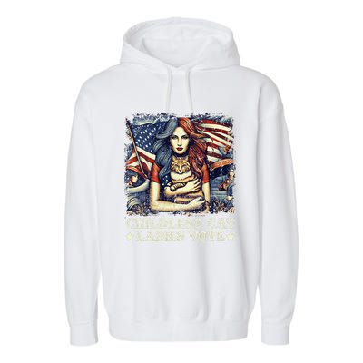 Women Childless Cat Ladies Vote Kamala Harris 2024 Gift Garment-Dyed Fleece Hoodie