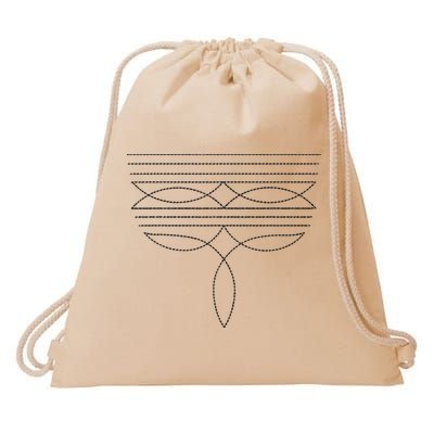 Western Country Cowboy Cowgirl Boot Stitch Western Boots Gift Drawstring Bag
