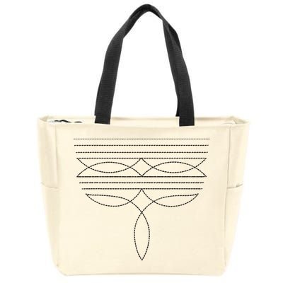 Western Country Cowboy Cowgirl Boot Stitch Western Boots Gift Zip Tote Bag