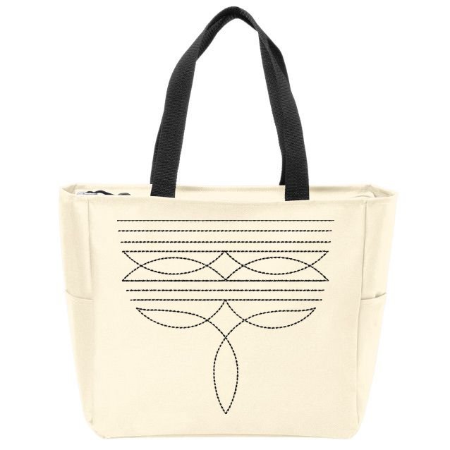 Western Country Cowboy Cowgirl Boot Stitch Western Boots Gift Zip Tote Bag
