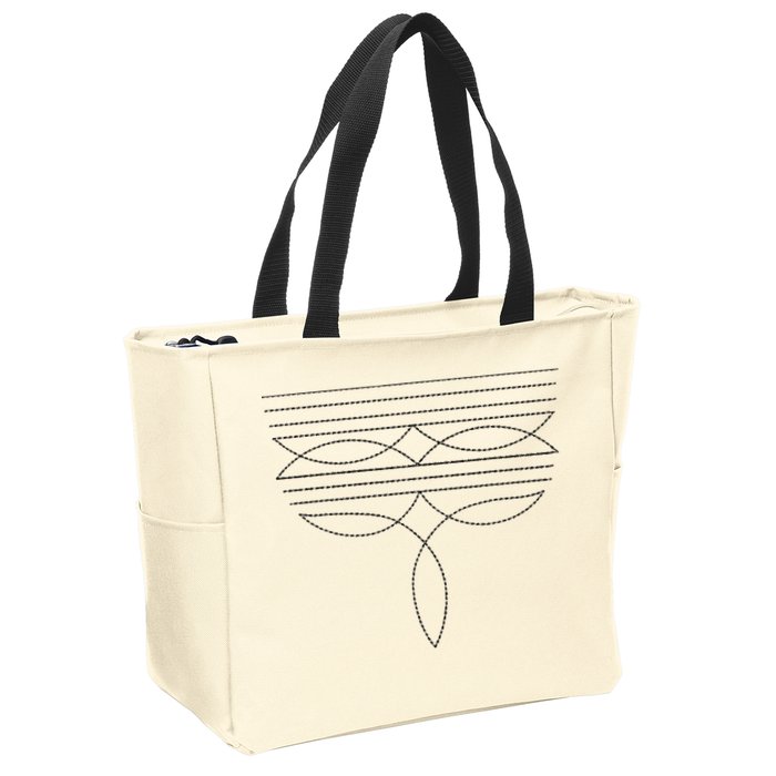 Western Country Cowboy Cowgirl Boot Stitch Western Boots Gift Zip Tote Bag