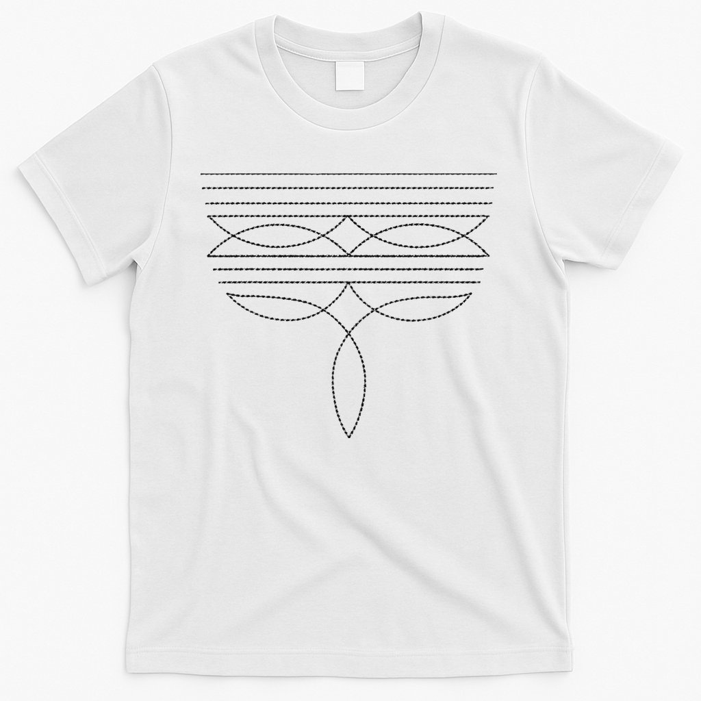 Western Country Cowboy Cowgirl Boot Stitch Western Boots Gift T-Shirt