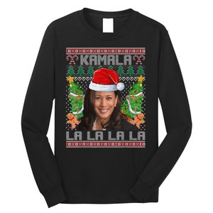 Women Christmas Comma La Funny Kamala Harris 2024 Xmas Gift Long Sleeve Shirt