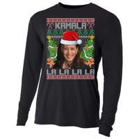 Women Christmas Comma La Funny Kamala Harris 2024 Xmas Gift Cooling Performance Long Sleeve Crew