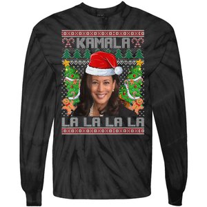 Women Christmas Comma La Funny Kamala Harris 2024 Xmas Gift Tie-Dye Long Sleeve Shirt