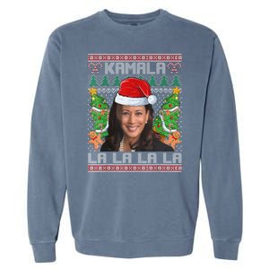 Women Christmas Comma La Funny Kamala Harris 2024 Xmas Gift Garment-Dyed Sweatshirt