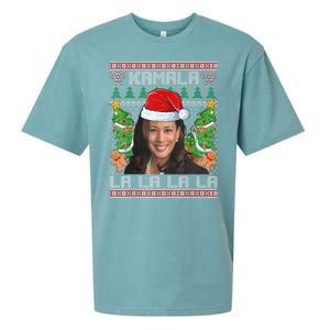 Women Christmas Comma La Funny Kamala Harris 2024 Xmas Gift Sueded Cloud Jersey T-Shirt