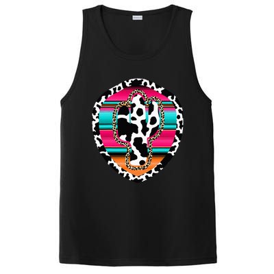 Western Cow Cactus Leopard Cheetha Serape Turquoise PosiCharge Competitor Tank