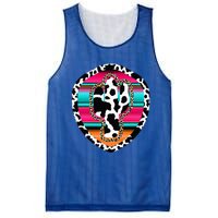 Western Cow Cactus Leopard Cheetha Serape Turquoise Mesh Reversible Basketball Jersey Tank