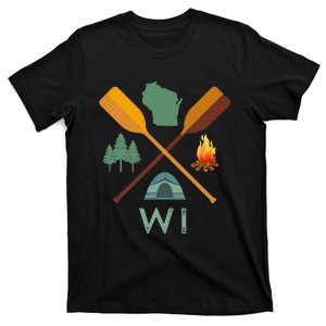 Wisconsin Camping Canoeing And Hiking Nature T-Shirt