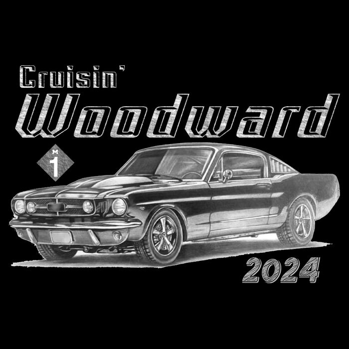 Woodward Cruise Classic Muscle Car Sketch 2024 Apron
