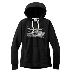 Woodward Cruise Classic Muscle Car Sketch 2024 Women's Fleece Hoodie