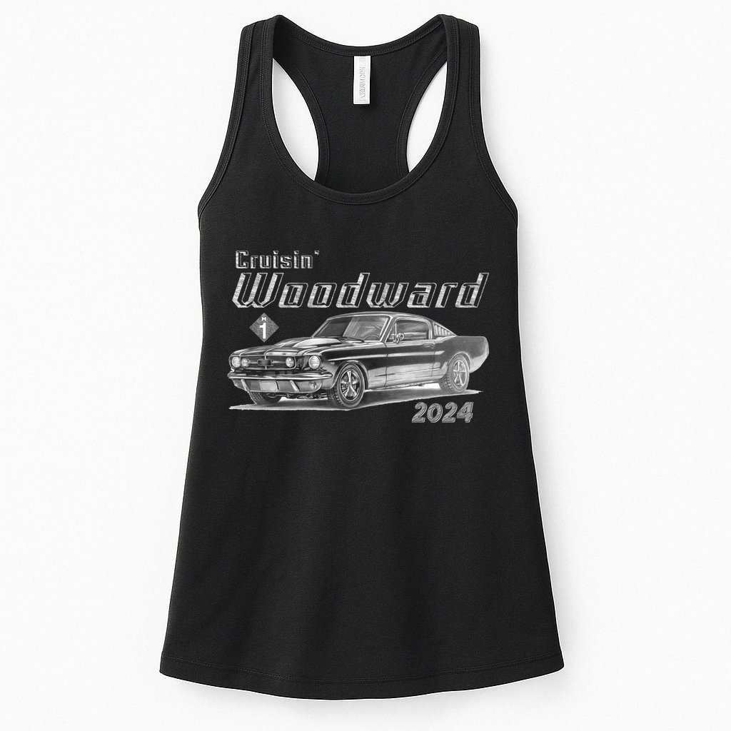 Woodward Cruise Classic Muscle Car Sketch 2024 Womens Tank Top