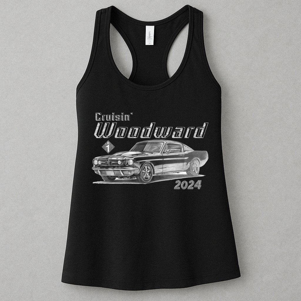 Woodward Cruise Classic Muscle Car Sketch 2024 Womens Tank Top