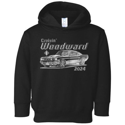 Woodward Cruise Classic Muscle Car Sketch 2024 Toddler Hoodie