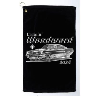 Woodward Cruise Classic Muscle Car Sketch 2024 Platinum Collection Golf Towel