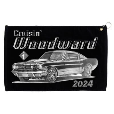 Woodward Cruise Classic Muscle Car Sketch 2024 Grommeted Golf Towel